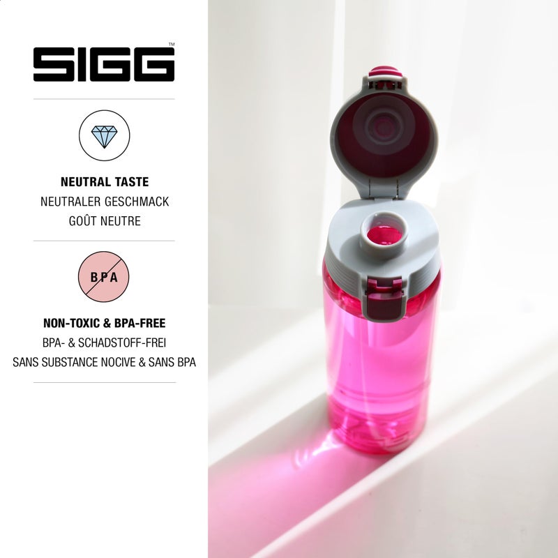 Sigg - Tritan Sports Water Bottle - Total Color Berry - Leakproof - Featherweight and Shatter-Proof Tritan Plastic - Dishwasher Safe - BPA Free - 20 Oz - Image 3